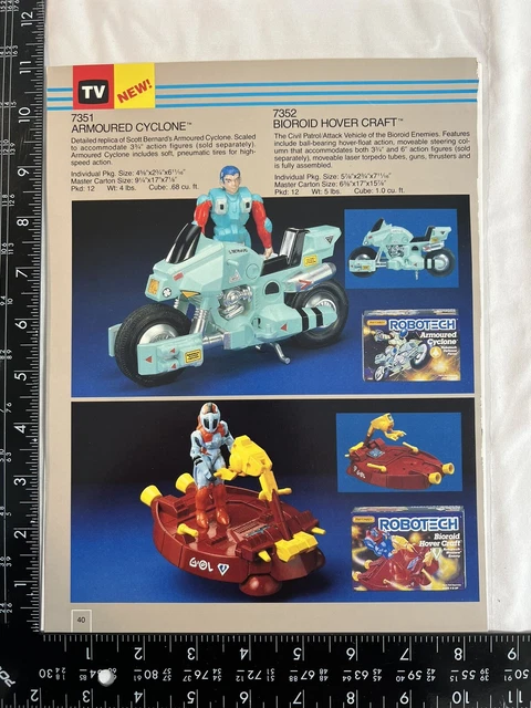 Rare vintage print ad Robotech,￼ Armored, Invid, Bioroid, Cyclone, ￼Matchbox