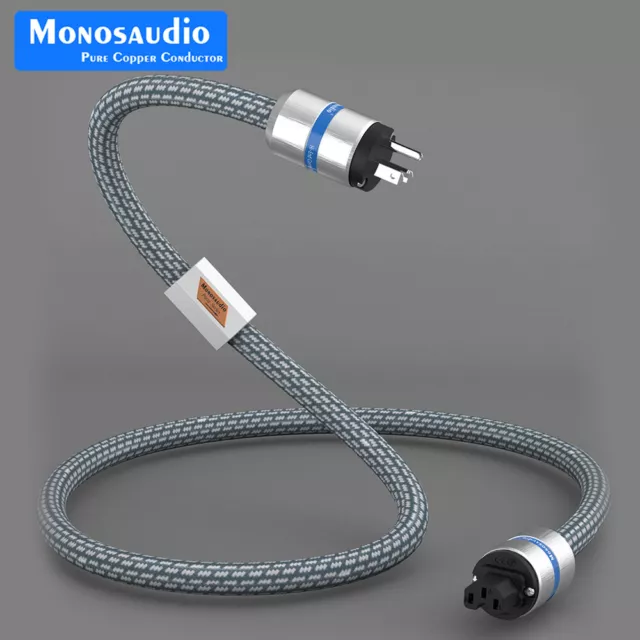 Monosaudio 5.5Sq 4N OFC 10AWG Power Cables HiFi AC Supply Cord W/ US/EU IEC Plug