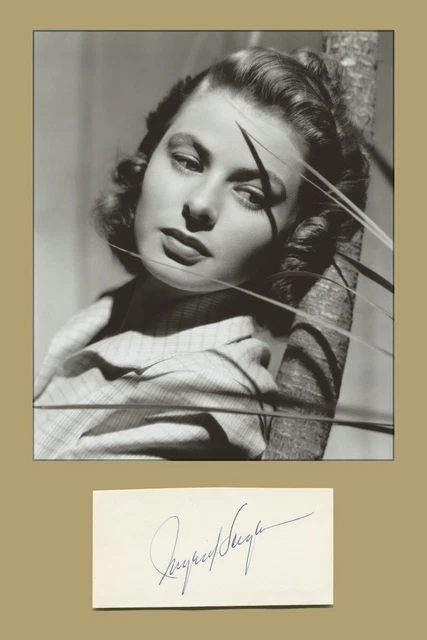 Ingrid Bergman (1915-1982) - Swedish actress - Signed cut + Photo - 1961 - COA