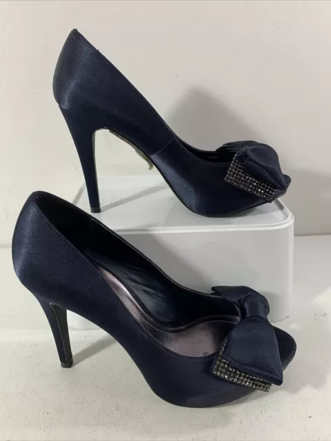 MONSOON NAVY SATIN Peep Toe Court Shoes New RRP 69. UK 4 EU 37 35.00 PicClick UK