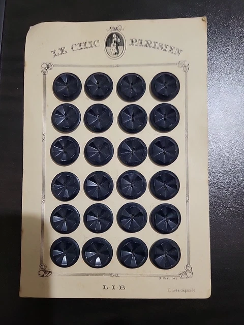 Carte de 72 Boutons en Verre 16mm 1960