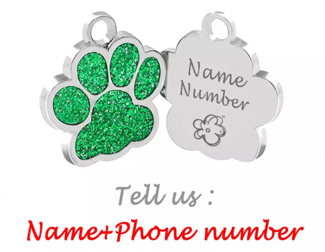 PET ID TAGS DOG Puppy CAT Kitten Address/Name Disc ENGRAVED PERSONALISED!Paw Tag