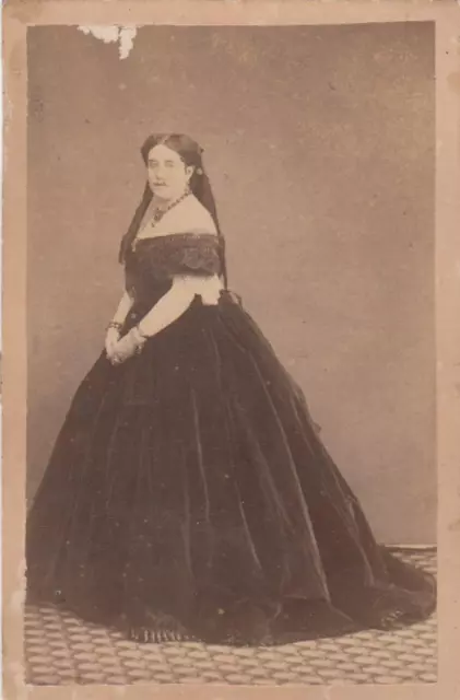 cdv foto photo ritratto di nobildonna by Le Lieure Torino 1863