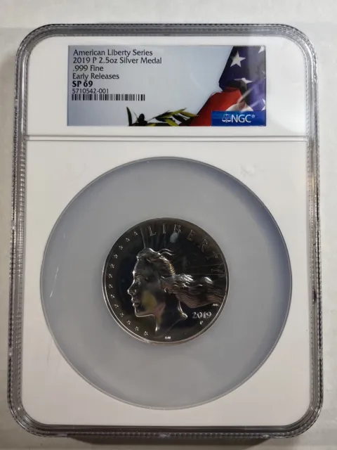 2019 P American Liberty 2.5 oz .999 Silver Medal NGC SP69