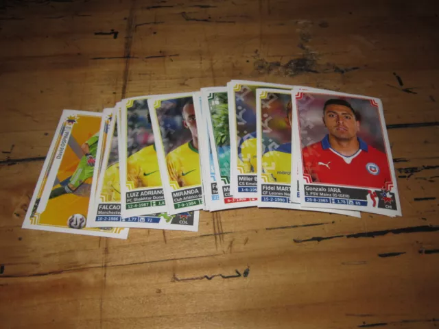 Lotto Di 23 Figurine Panini Diverse Copa America Chile 2015 Nuove Con Velina