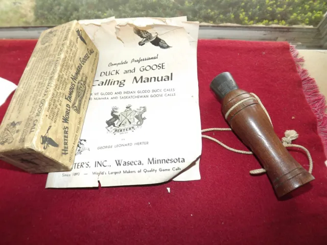 Vintage Herter’s World Famous Numara Goose Call With Original Box & Instructions