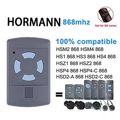 Transmisor de mano control remoto compatible con 868,3 MHz Hörmann HSM4 HSE2 2