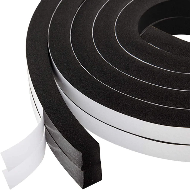 Window Insulation Weather Stripping-2 Rolls,1/2 1/2in * * 13FT, Black