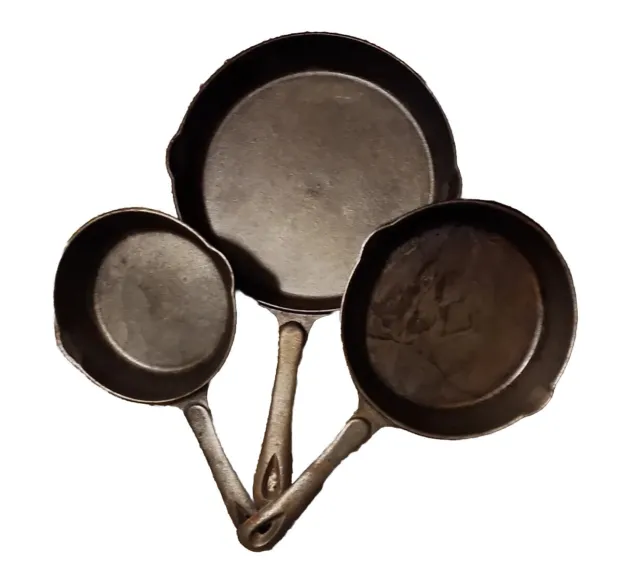 Sartén de hierro fundido sartenes parrilla de cocina 10-1/4", 8-1/4", 7"" juego de 3 sin marca
