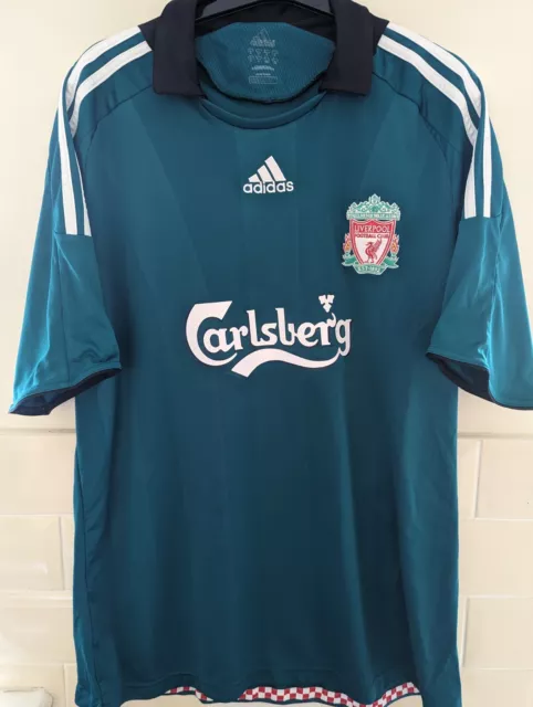 Liverpool 2008/2009 Third 3Rd Football Shirt Adidas L Large Green