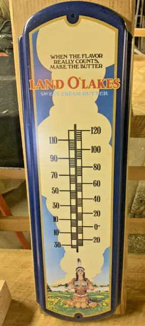 Vintage Land O’lakes Sweet Cream Butter ADVERTISING Thermometer 27”X8” NIB