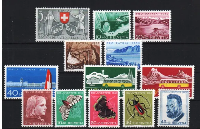 Schweiz Jahrgang 1953 postfrisch komplett