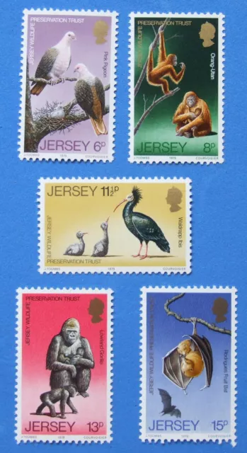 Jersey Wildlife Preservation Trust Mint Stamps 1979 - SG217 to SG221 MNH