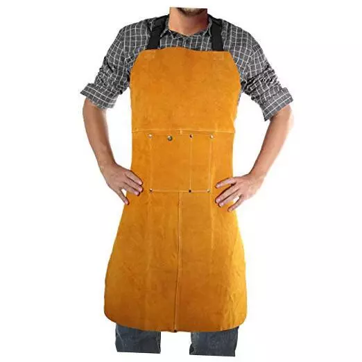 Leather Welding Work Apron,Heat&Flame Resistant, Protective Clothing or Safety