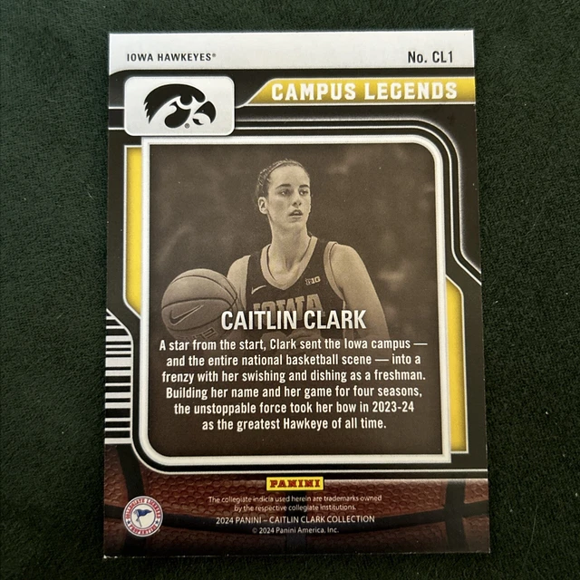 2024 PANINI CAITLIN Clark Collection Contenders Campus Legends Red Iowa