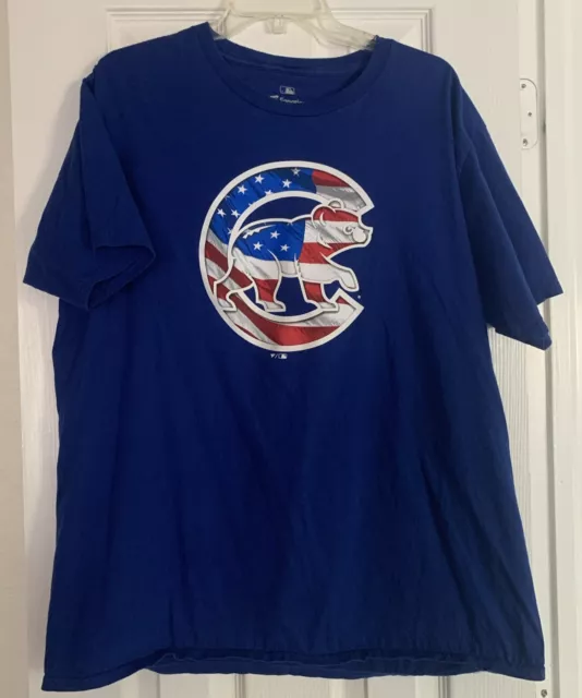 Chicago Cubs MLB Baseball T Shirt Men XL Blue Fanatics Logo