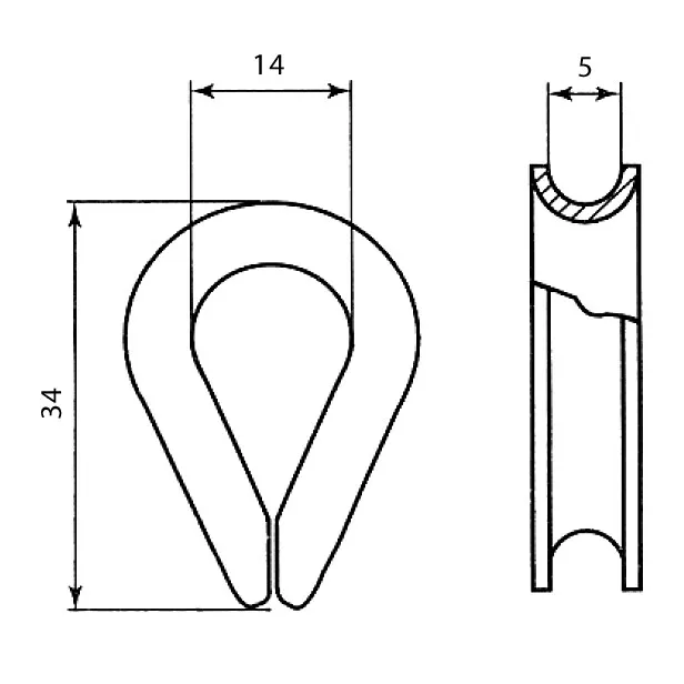 10 Cosses de Câble Ø 5 Cosses pour Câbles en Acier pour Corde Galvanisé 2