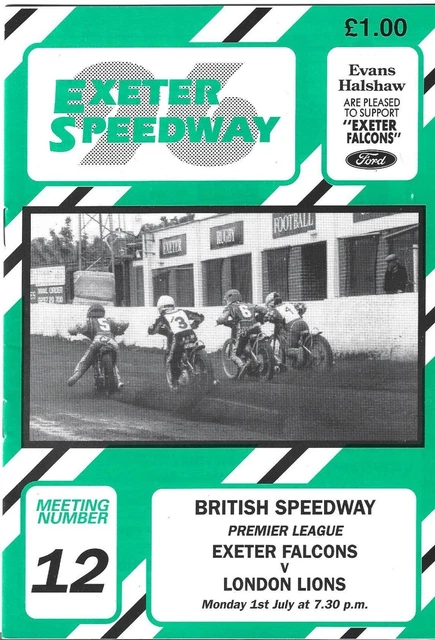 Exeter V London Lions 1/7/1996  Blank Speedway Programme