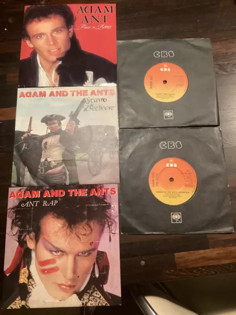 5 x Adam And The Ants 7" Singles CBS Records Ant Rap Stand & Deliver Puss n Boot