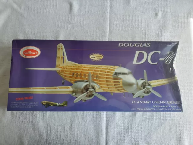 GUILLOW’S DOUGLAS DC-3 1/32 SCALE Balsa Wood #804 NIB Sealed Box $42.00 ...