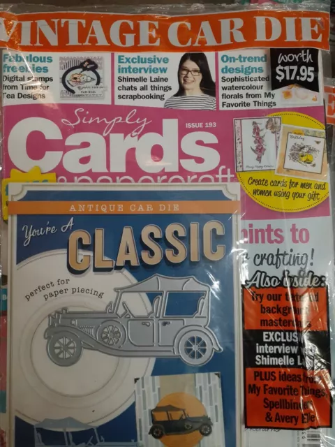 Simply cards & Papercraft,#193,vintage car die inside & more☆☆☆