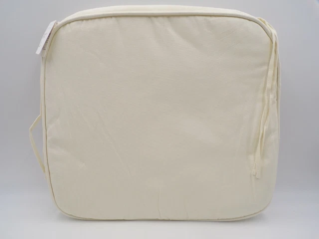 Pottery Barn Classic Dining Chair Cushion Box Style Small Twill Ivory 17" #A44
