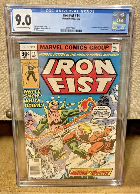 Iron Fist #14 (1977) -1st App. Sabretooth CGC 9.0 - Key Wolverine Nemesis! Hot!