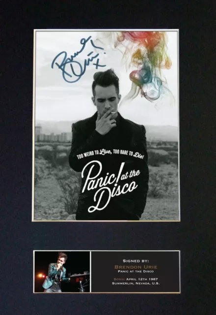 BRENDON URIE Panic! At The Disco Signed Mounted Autograph Photo Prints A4 445