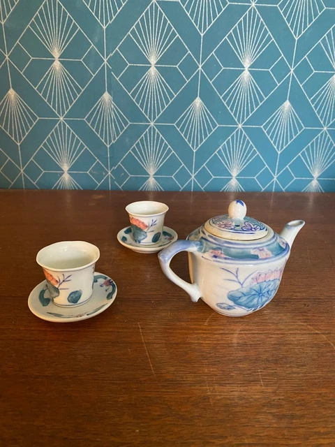 Miniature Toilette/Dinette En Porcelaine - Poupée - Ancienne - Chine/Minton?