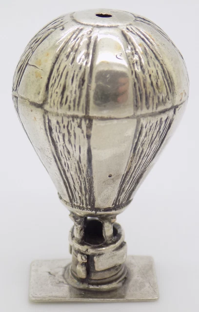Vintage Italian Handmade Genuine Silver Dollhouse Hot Air Balloon Miniature
