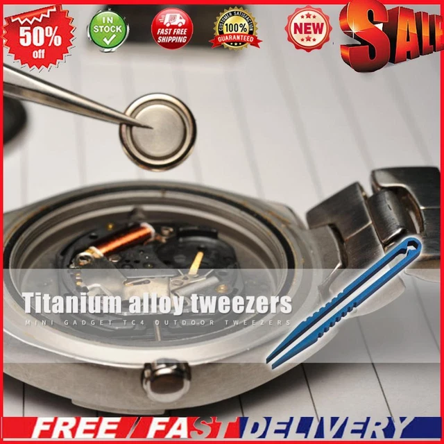 Portable Outdoor Travel TC4 Titanium Alloy Tweezers Camping Pocket Clip Tools