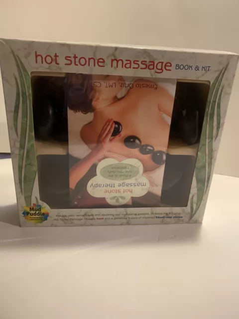 Hot Stone Massage Therapy Book & Kit Relaxation Basalt Stones Mud Puddle