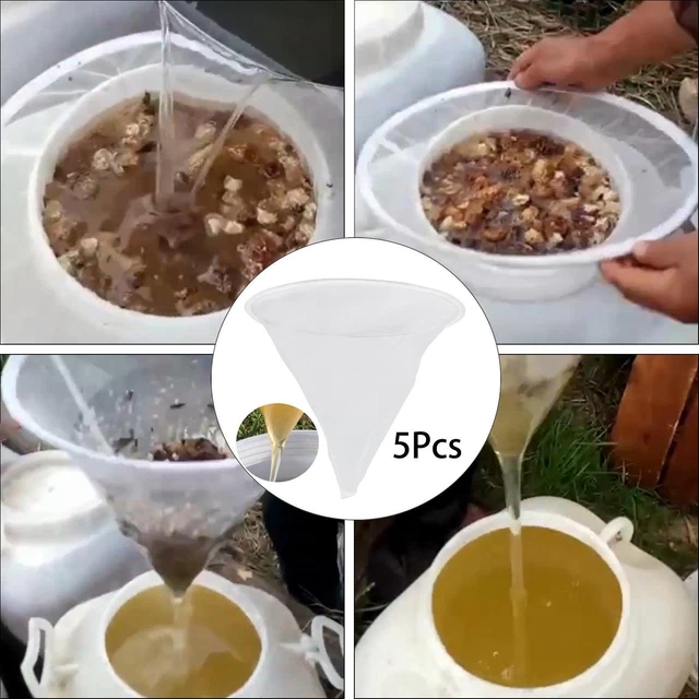 5x Honey Filter Bag Extraction Tool Nylon Mesh for 5 Gal Bucket Honey