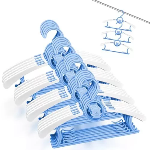 Fousenuk Lot de 20 Cintre Enfant Cintres Bébé Plastique Antidérapants avec Bleu