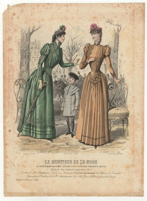 MODE GRAVURE BELLE Epoque 1905 Toilettes De Villegiature Md174 EUR 8,00