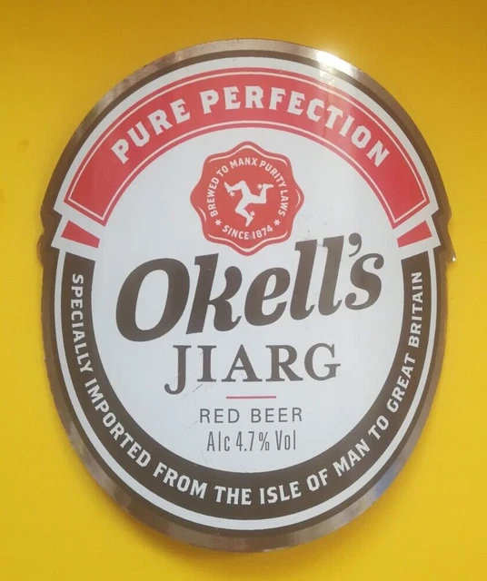 OKELL'S Brauerei JIARG Echt Ale Bierpumpe Clip Abzeichen vorne Isle Of Man