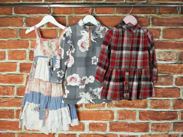 GIRLS BUNDLE AGE 2-3 YEARS NEXT M&S etc DRESS SET SUMMER CHECK PARTY KIDS 98CM