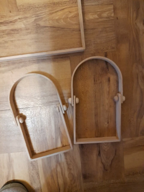 Cesta de Cesta Haciendo Artesanías Pino D Manijas 30.5x21.5cm o 18.5x10.5cm Nuevo 2