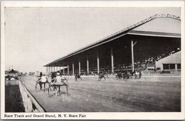 c1910s Syracuse, New York Postcard "Race Track and Grand Stand, NY STATE FAIR"