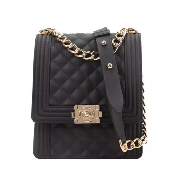 CHANEL PRECISION TERRY Shoulder Bag Classic Black Quilted Crossbody Purse  CHANEL £216.44 - PicClick UK