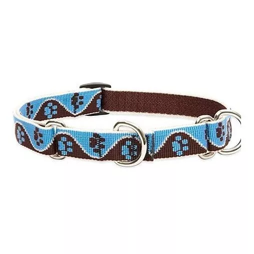LupinePet Originals 1/2" Muddy Paws 8"-12" Adjustable Collar for Small Pets