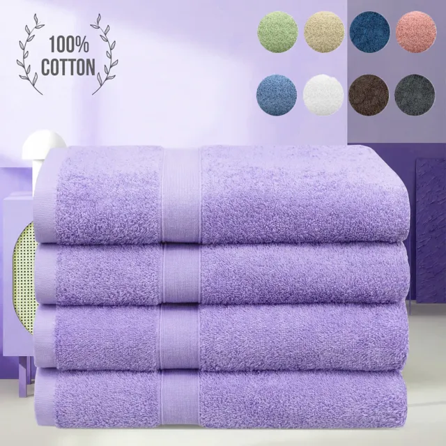 4 Pack Bath Towel Set 100% Cotton Extra Soft Heavy 550 GSM Towels 68cm x 132cm