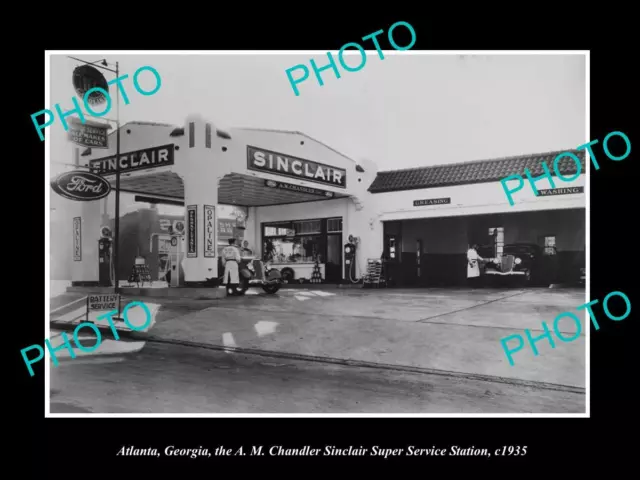 OLD LARGE HISTORIC PHOTO OF ATLANTA GEORGIA THE SINCLAIR SERVICE STATION c1935