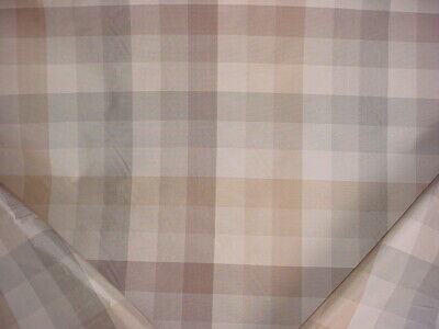 3-3/8Y Kravet Lee Jofa Taupe Light Gold Silk Plaid Check Upholstery Fabric