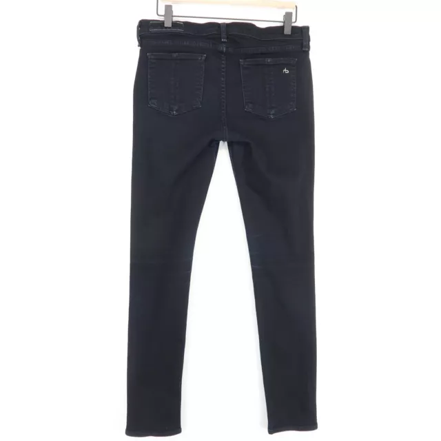 Rag & Bone Mid Rise Skinny Jeans Womens 30 Coal Stretch Denim Zip Fly 2