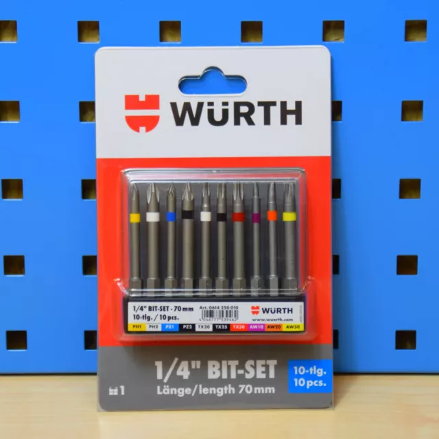 Würth Broca Surtido Largo 70mm Puntas 10-teilig Set de Puntas Aw Torx Cruz