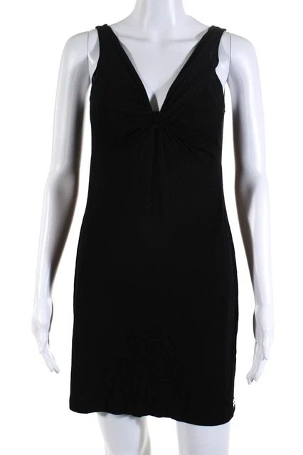 Christian Dior Boutique Womens Knotted Jersey Mini Sheath Dress Black Size 10