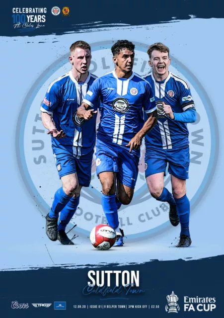 Sutton Coldfield Town FC v Belper Town FC Match Day FA Cup Programme