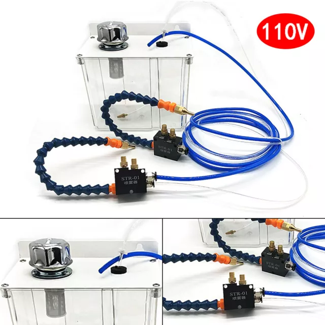 Coolant Cooling Spray Pump Mist Sprayer System Fit CNC Lathe Milling Machine UPS