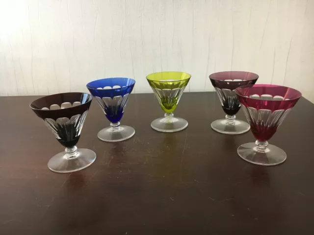 5 verres liqueur en cristal /  Baccarat / Saint Louis ? (prix du lot) 3